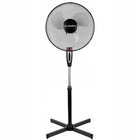 Wentylator Podłogowy 40W z Oscylacją i Regulacją - Czarny/Biały