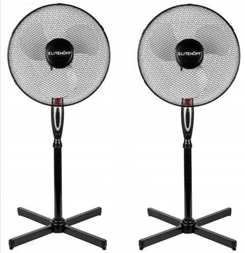 Wentylator Podłogowy 40W z Oscylacją i Regulacją - Czarny/Biały