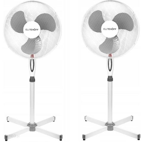 Wentylator Podłogowy 40W z Oscylacją i Regulacją - Czarny/Biały