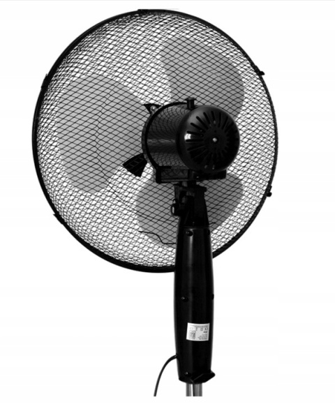 Wentylator Podłogowy 40W z Oscylacją i Regulacją - Czarny/Biały