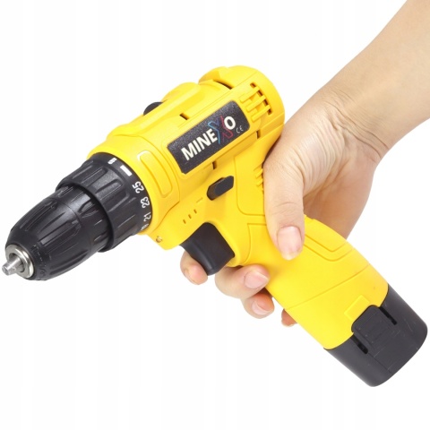 Wiertarko-Wkrętarka Akumulatorowa 12V z 2 Aku, 25 Biegów, LED, MINEXO