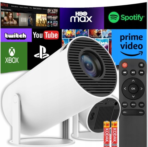 Mini Projektor 4K Wifi Android 11 Z Bluetooth, Obracany, Przenośny Hd