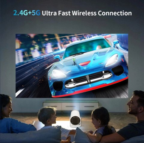 Mini Projektor 4K Wifi Android 11 Z Bluetooth, Obracany, Przenośny Hd