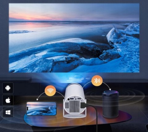 Mini Projektor 4K Wifi Android 11 Z Bluetooth, Obracany, Przenośny Hd