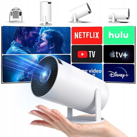 Mini Projektor 4K Wifi Android 11 Z Bluetooth, Obracany, Przenośny Hd