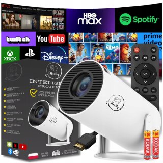 Mini Projektor Android Tv 4K - Wifi, Przenośny, Obrotowy Smart Głośnik