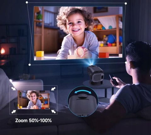Mini Projektor Heelly Android 720P Wifi 150 Mobilny Z Korekcją Obrazu
