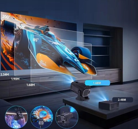 Mini Projektor Hy320 4K Full Hd, Android 11, Wi-Fi, Bluetooth 5.0, 150 Cali