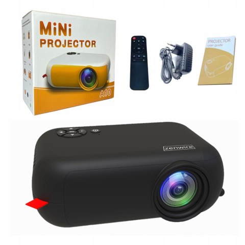 Mini Projektor Led Zenwire A10 Full Hd Wifi 1800Lm Przenośny Głośnik