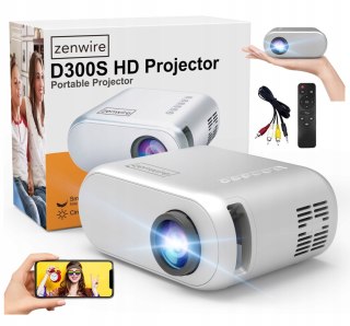 Mini Projektor Zenwire D300s 3000Lm Full Hd, Wifi, Mobilny Rzutnik