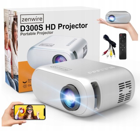 Mini Projektor Zenwire D300s 3000Lm Full Hd, Wifi, Mobilny Rzutnik