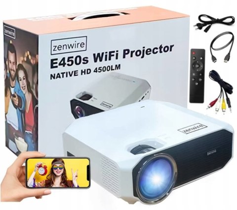 Mini Projektor Zenwire E450s Full Hd 4500Lm Wifi Bluetooth 5.0