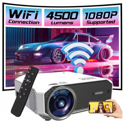 Mini Projektor Zenwire E450s Full Hd 4500Lm Wifi Bluetooth 5.0