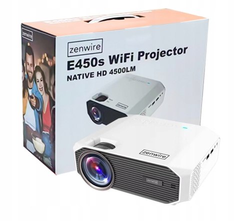 Mini Projektor Zenwire E450s Full Hd 4500Lm Wifi Bluetooth 5.0