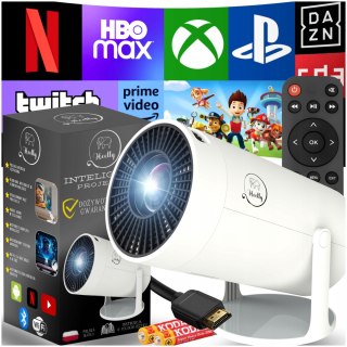 Mini Przenośny Projektor Android 4K Wifi Led Smart Tv Obrotowy Z Usb I Hdmi