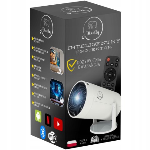 Mini Przenośny Projektor Android 4K Wifi Led Smart Tv Obrotowy Z Usb I Hdmi