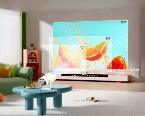 Mini Przenośny Projektor Android 4K Wifi Led Smart Tv Obrotowy Z Usb I Hdmi