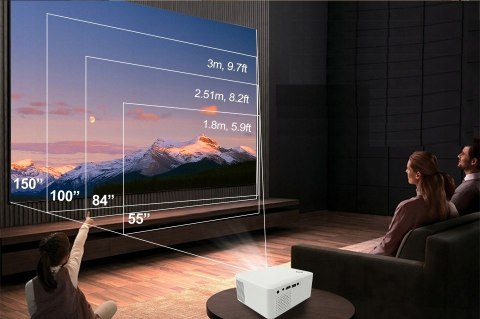 Projektor Heelly Led Android 10, 7000Lm, 720P, Smart Tv, Wifi, Bluetooth