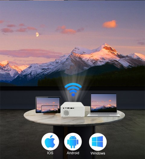 Projektor Heelly Led Android 10, 7000Lm, 720P, Smart Tv, Wifi, Bluetooth