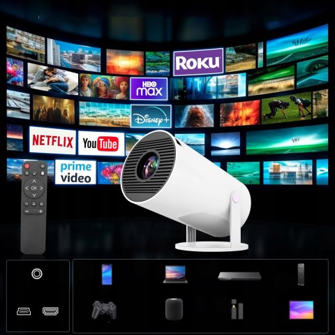 Projektor Hy300 Pro 2025 - 4K, Android Tv, Przenośny, Wifi, 130