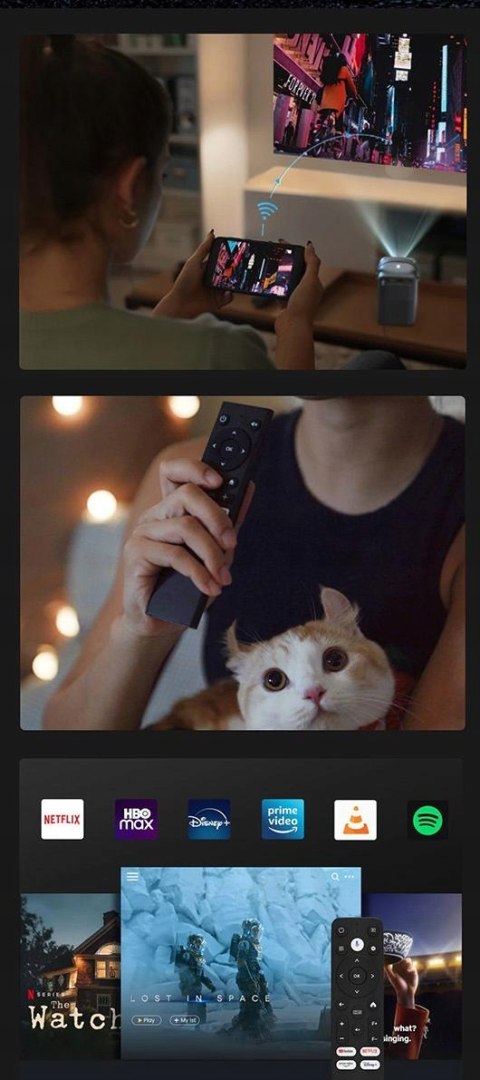 Projektor Lcd Etoe E3 Pro 1080P, 600Ansi, Android Tv 11, Netflix