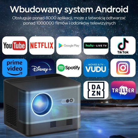 Projektor Led Hdeye I20 4K Full Hd, Android Tv, Wifi, 9000Lm, Bluetooth