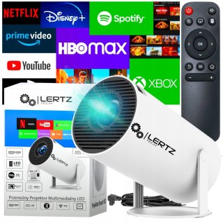 Projektor Lertz™ Full Hd 4K Smart Tv Z Wi-Fi, Bluetooth I Pilotem