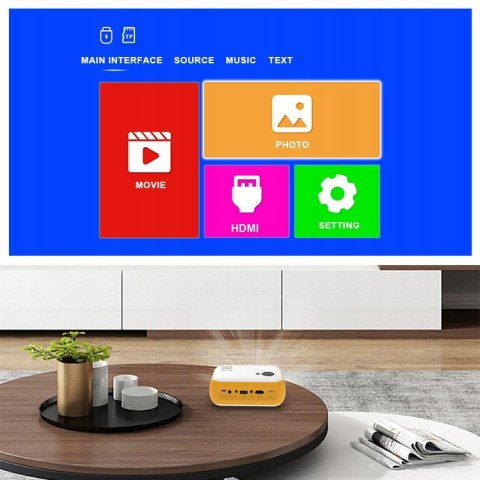Projektor Mini Led Zenwire A10 Full Hd 1800Lm Z Powerbankiem Hdmi