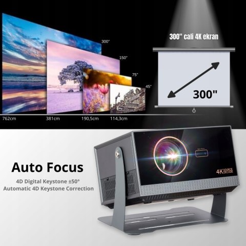 Projektor Mirai Optics Cinema Hd, 10000 Lumenów, Android 9, Full Hd