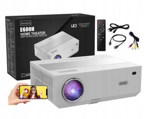 Projektor Zenwire E600h Android 9.0 Full Hd 4K, 13500Lm, Wifi, Bluetooth