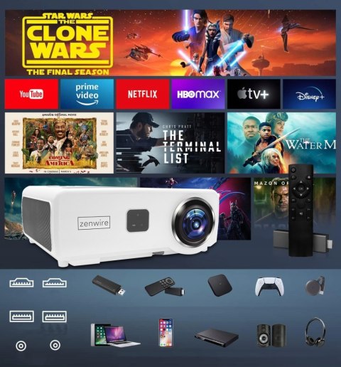 Projektor Zenwire E660h 4K Full Hd Android 9.0 Wifi 24000 Lm Bluetooth