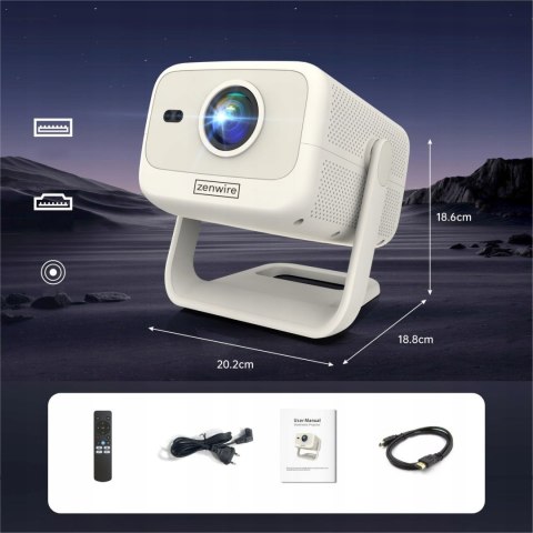 Projektor Zenwire H8 4K Full Hd Android Wifi Bluetooth Przenośny