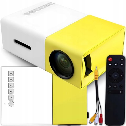 Przenośny Mini Projektor Led Full Hd Z Pilotem, Bluetooth I Zasilaczem Usb
