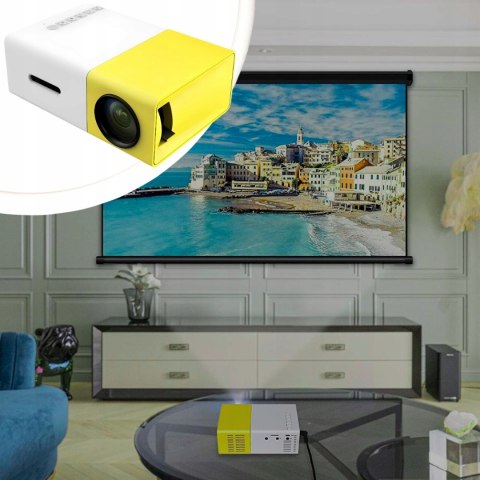 Przenośny Mini Projektor Led Full Hd Z Pilotem, Bluetooth I Zasilaczem Usb