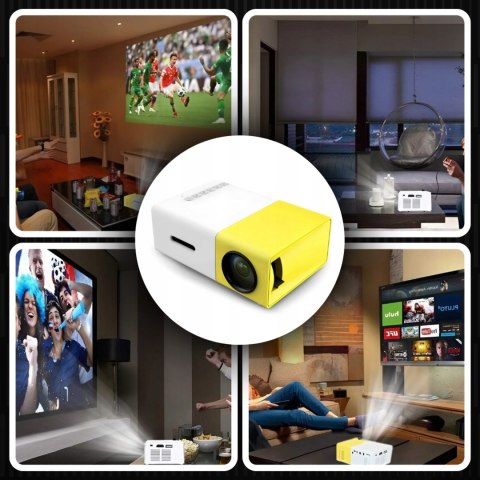 Przenośny Mini Projektor Led Full Hd Z Pilotem, Bluetooth I Zasilaczem Usb