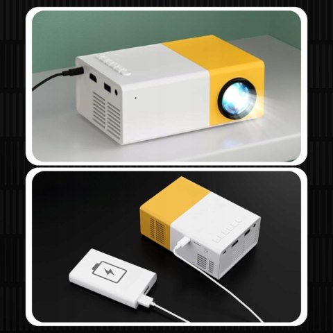 Przenośny Mini Projektor Led Full Hd Z Pilotem, Bluetooth I Zasilaczem Usb