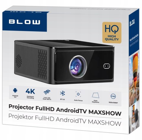 Przenośny Projektor Blow Maxshow 4K Led Z Wi-Fi I Głośnikiem Full Hd