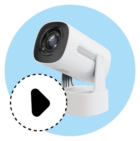 Bezprzewodowy Projektor Travel 4K Z Baterią, Bluetooth, Miracast Obrot 230°