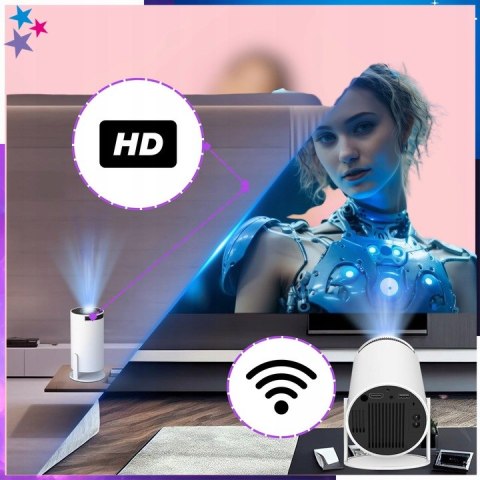 Kompaktowy Projektor Smart Tv Led Full Hd Z Androidem I Wifi