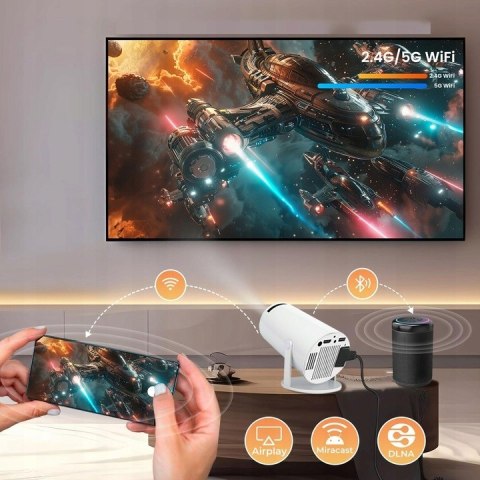 Kompaktowy Projektor Smart Tv Led Full Hd Z Androidem I Wifi
