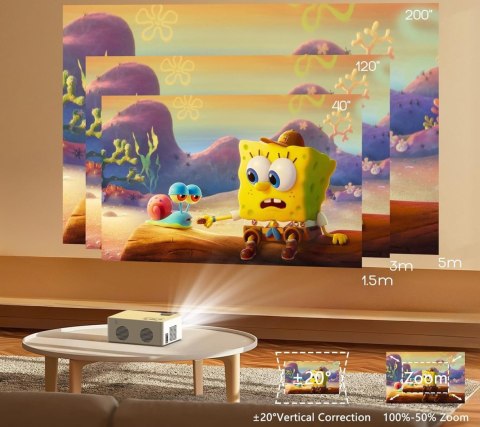 Mini Projektor Bluetooth 5.1 8500 Lumenów 720P Hdmi Usb - Domowe I Plener