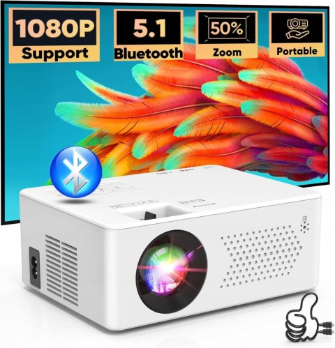Mini Projektor Bluetooth 5.1 8500 Lumenów 720P Hdmi Usb - Domowe I Plener