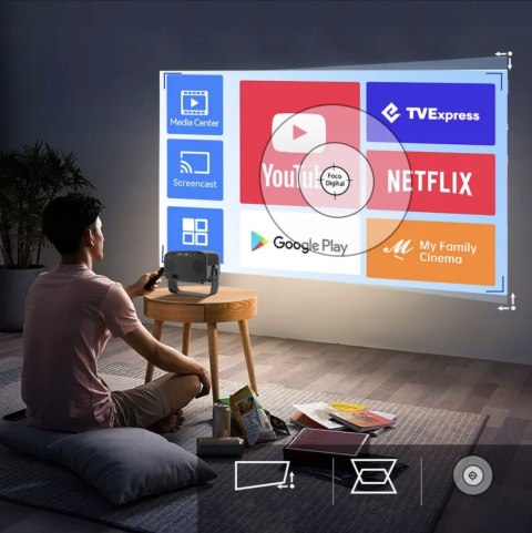 Mini Projektor Drmz Visionrotate Sd300 - 7000 Lm, Wifi, Android Tv, 180°