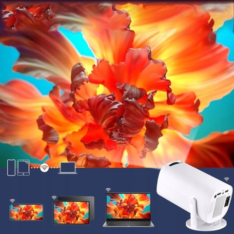 Mini Projektor Smart Tv Android12 1080P 180° Obrót Auto Korekcja 5G Bt Wifi