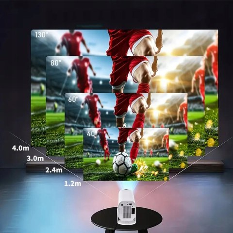 Mini Projektor Smart Tv Android12 1080P 180° Obrót Auto Korekcja 5G Bt Wifi