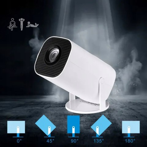 Mini Projektor Smart Tv Android12 1080P 180° Obrót Auto Korekcja 5G Bt Wifi