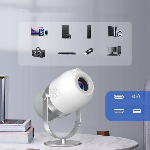 Mini Projektor Zenwire H6 360 Z Android 9.0, Wifi, Full Hd, Mobilny Rzutnik
