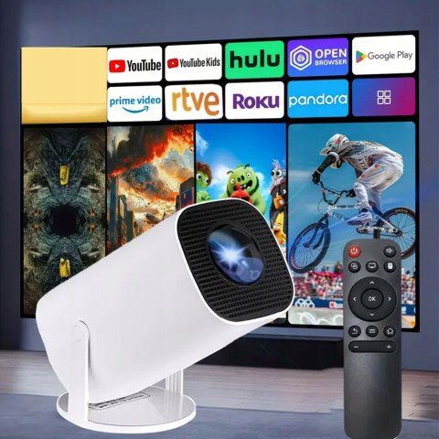Projektor 1080P Android 12 Obrotowy 180° 5G/Wifi Przenośny Auto Korekcja