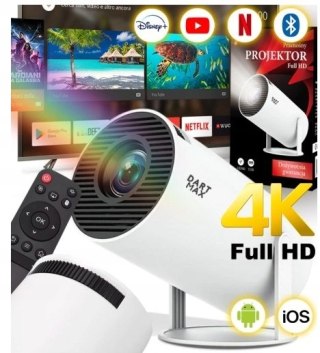 Projektor 4K Full Hd Led Wifi, Przenośny Z Głośnikiem I Pilotem