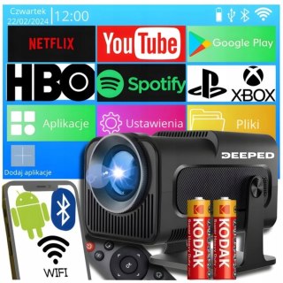 Projektor Deeped Hy320 Mini 4K Full Hd Android Tv, Wifi, Bt 5.0, Przenośny